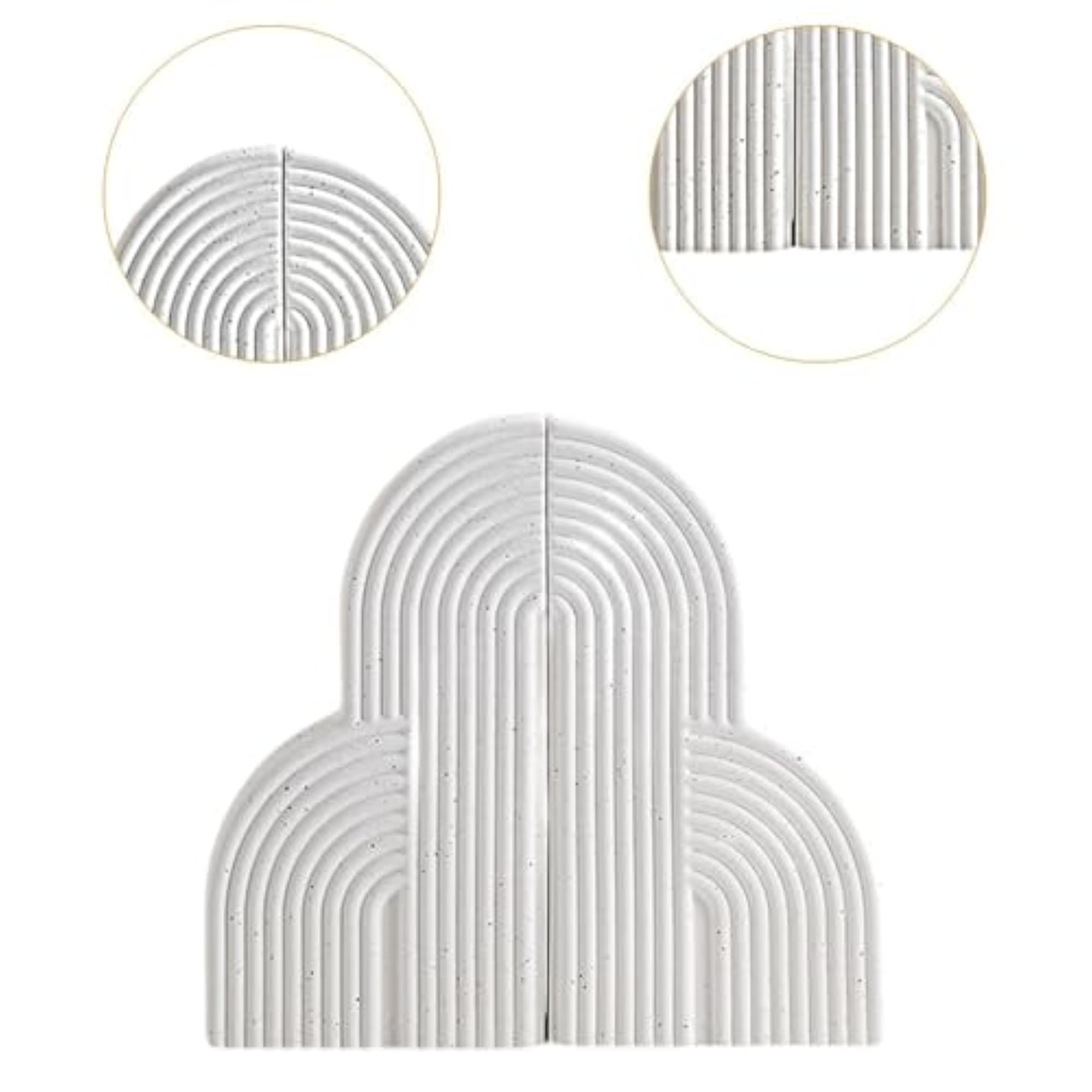 White Minimalist Decorative Bookends, Tabletop Ornaments